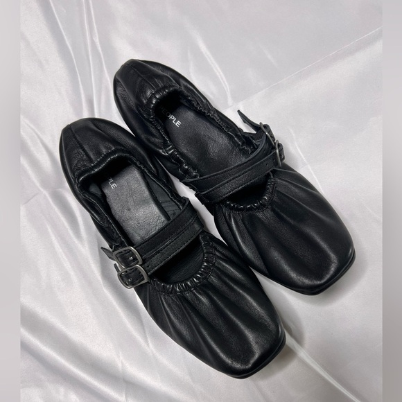 Free People Gemini Ballet Flats Mary Jane Black, size 8 - Picture 1 of 10